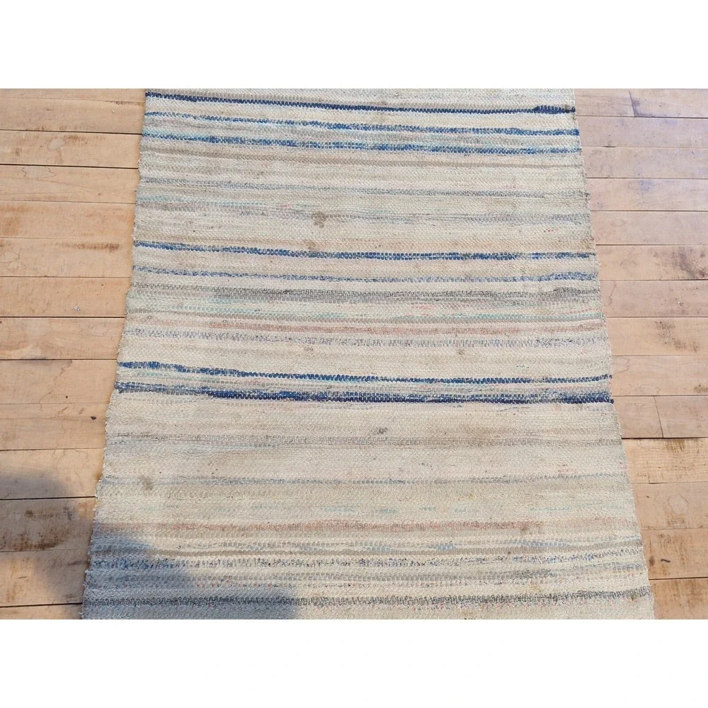 Antique Imported Swedish HandMade Rag Rug Runner (26 x 95 inches )